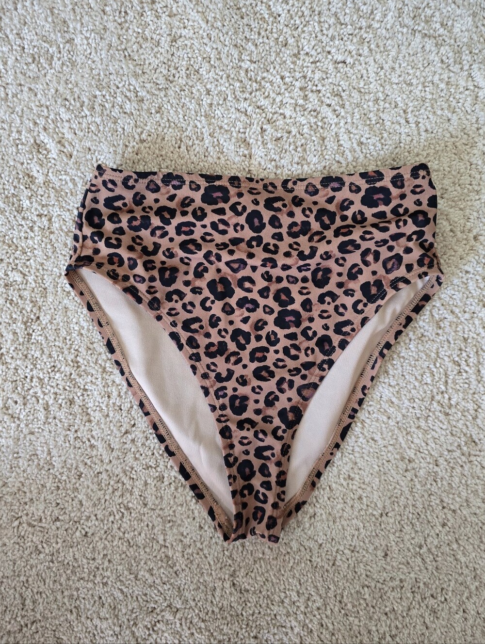 Shade & Shore Leopard Print High Rise High Leg Bikini Botton Cheeky XS